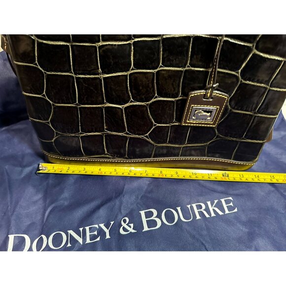 Dooney & Bourke Croc Embossed Double Strap Tassel Shoulder Bag Keychain Dust Bag - Picture 14 of 16